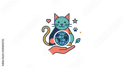 Konstfotografi Global Pet Care and Animal Welfare Concept Illustration