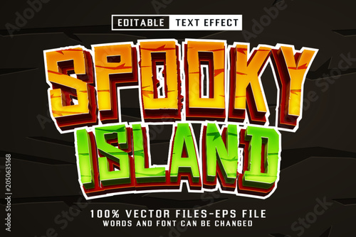Spooky Island Halloween 3D Editable Text Effect Vector EPS