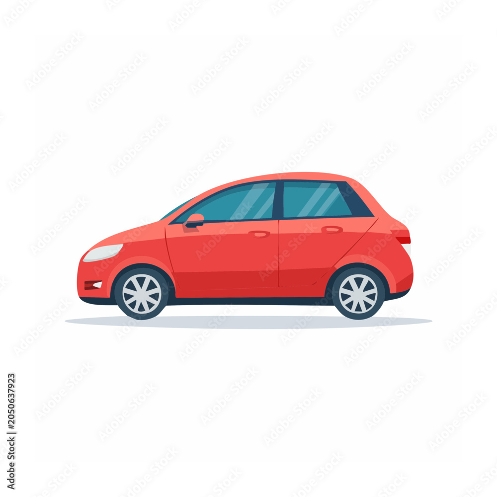 Obraz premium Red car illustration in flat design style