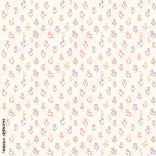 Watercolor Tulip Pattern