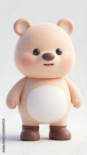 Adorable 3D Render of a Cute Minimalist Character in a White Ghost or Bird Costume