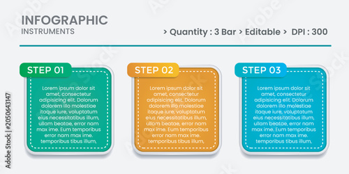 Modern 3-Step Infographic Template – Editable Business Process Timeline Design