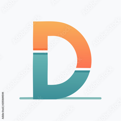 Stylized Letter D Logo with Gradient Colors