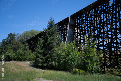Historic Wooden Railroad Trestle Structure, Rural Oregon