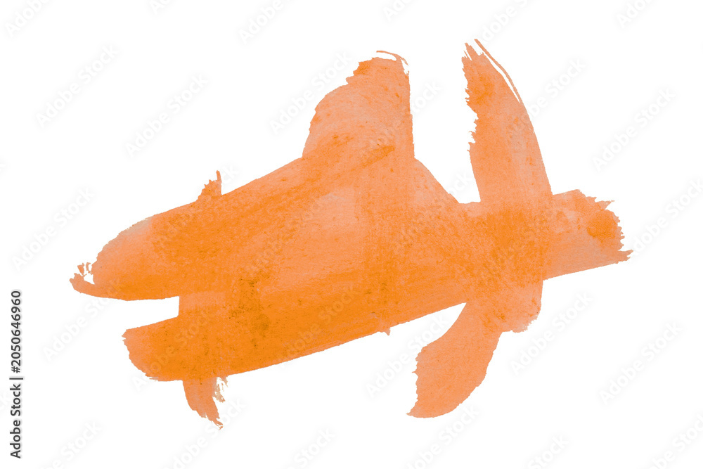 Fototapeta premium orange brush isolated on transparent background orange watercolor