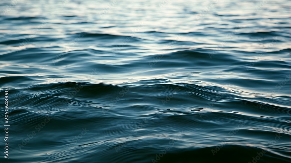 Fototapeta premium A peaceful and smooth water surface reflecting soft natural light creating a tranquil and serene background
