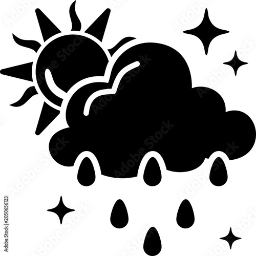 Konstfotografi downpour icon concept in blue color