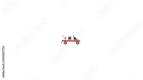Small red and white utility vehicle on clean white background