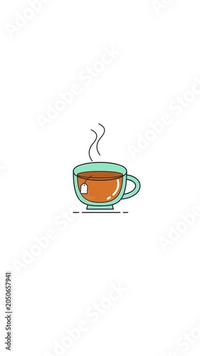 Steaming hot beverage cup icon in flat design style