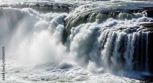 Powerful waterfall with strong current