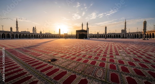 Kaaba in mecca saudi arabia at sunrise