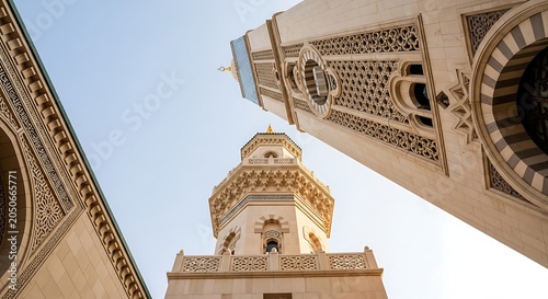 Al masjid an nabawi minarets in medina saudi arabia