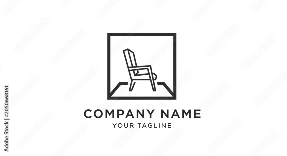 Obraz premium A minimalist logo design featuring a chair.