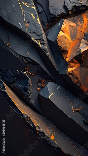 Dark textured background with orange accents.