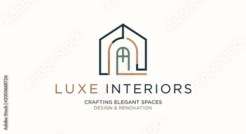 Luxe Interiors logo design and branding.