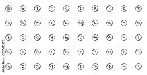 Obraz na plátně Currency icon set