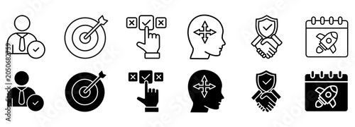 Foto commitment icon set vector illustration