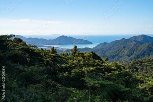 Overlooking the bay from the mountain top, New Zealand