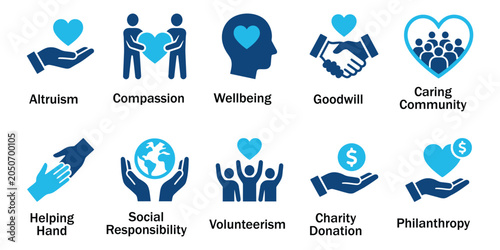 Foto Professional Social Welfare and Philanthropy Solid Icons