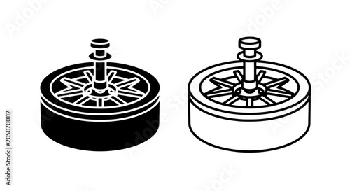 Foto Industrial electric motor rotor or fan component icon vector graphic