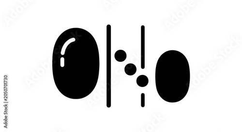 Bild auf Leinwand Minimalist medicine capsule and pill dosage icon for pharmaceutical healthcare d