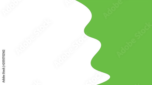 Fényképezés White and green regions divided by irregular wavy boundary forming abstract m