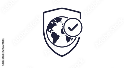 Foto Shield Protecting Earth Globe Icon.