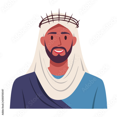 Illustration of Jesus Christ wearing a crown of thorns