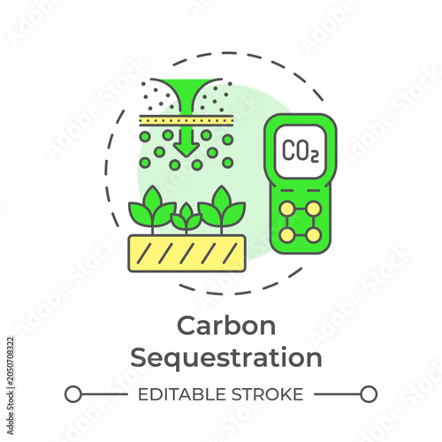 Tableau sur toile Carbon sequestration multi color concept icon