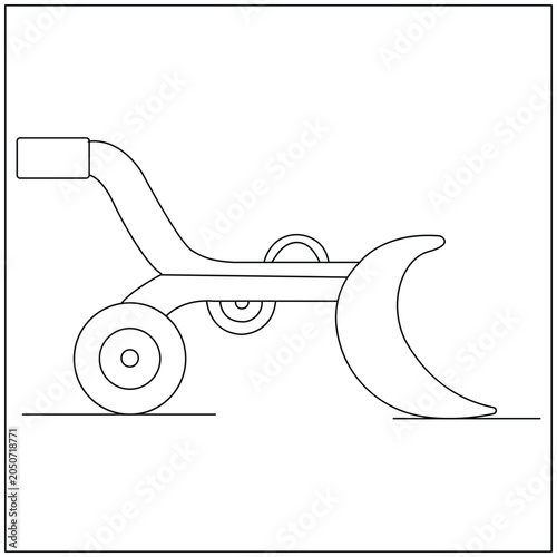Minimal Plow Tool Line Art