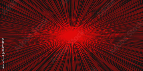 Obraz na plátně An abstract red and orange sunburst background features a bright star explosion