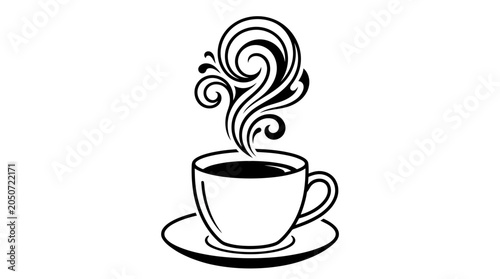 Tableau sur toile A steaming hot cup of coffee.