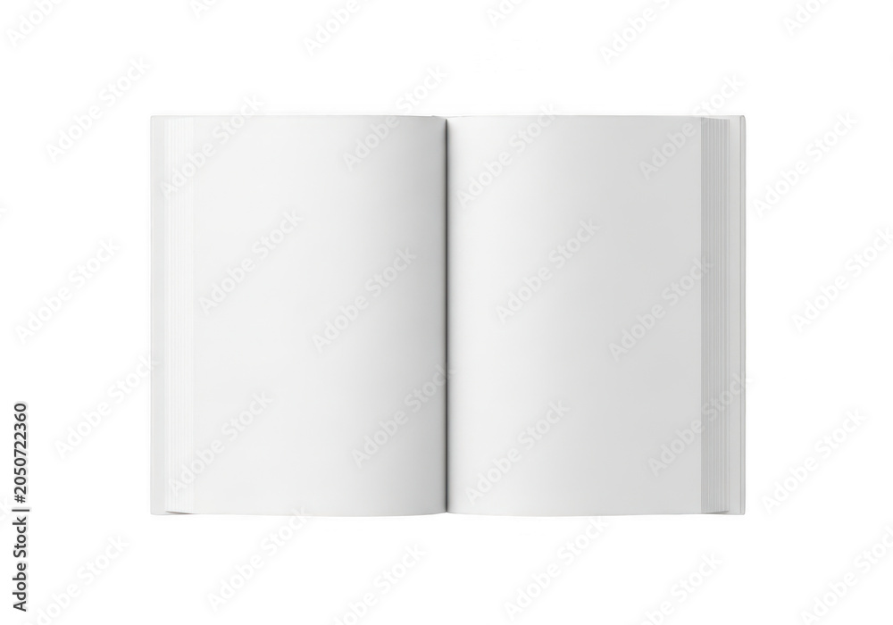 Fototapeta premium Open empty white notebook pages isolated on transparent background
