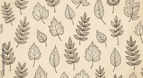 Elegant botanical leaf pattern on textured background for design projects