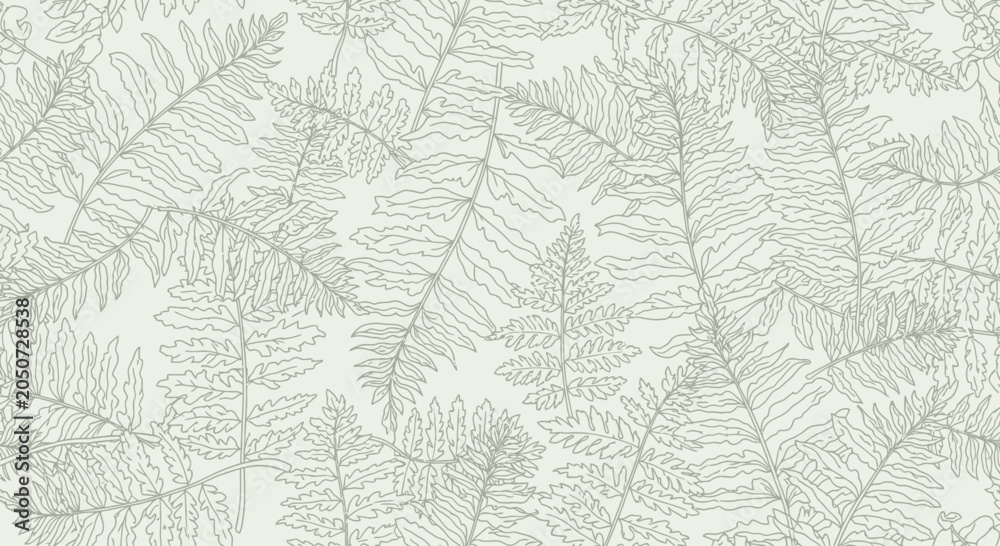Fototapeta premium Elegant fern leaf pattern design repeating seamless on soft background