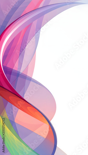 Abstract colorful wave lines on a bright rainbow background design
