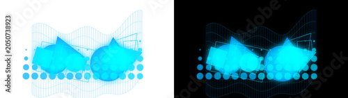 PNG image of Abstract blue sound wave illustration, modern digital equalizer graphic, vibrant audio visualization, dynamic music technology concept isolated on Transparent Background