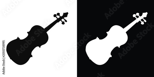 Foto Violin silhouette vector, Violin icon