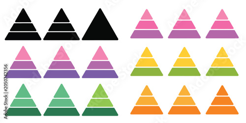 Obraz na plátne Levels of triangular pyramid Levels of triangular pyramid Maslow hierarchy pyram