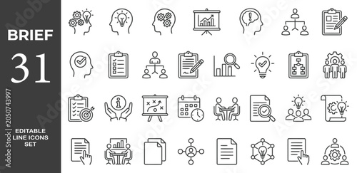 Cuadro en lienzo Brief icon set