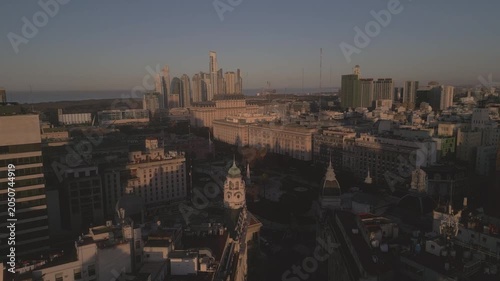 Skyline view of buildings in Buenos Aires during sunset