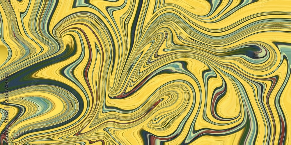 Obraz premium Abstract yellow marble swirl background with fluid texture, flowing abstract motion, vibrant waves and artistic contemporary design.
