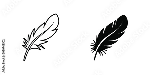 Tableau sur toile Feather icon simple minimal line style symbol representing lightness softness wr