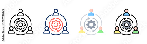 Foto Integration icon set multiple style collection