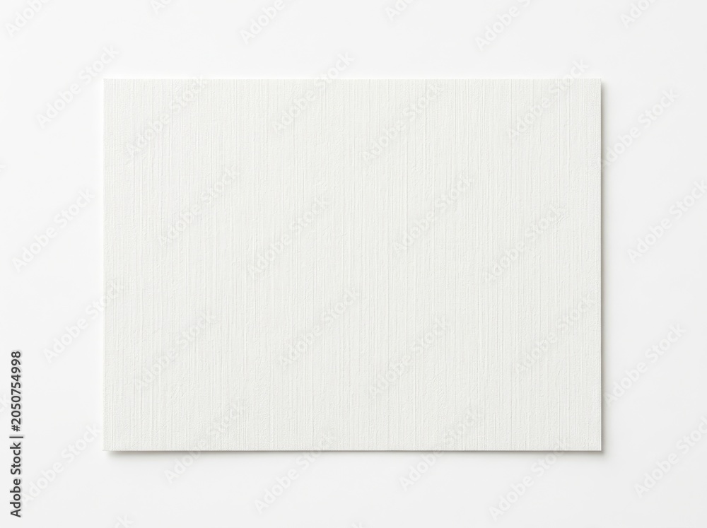 Fototapeta premium Empty white canvas with vertical textured lines isolated on white background