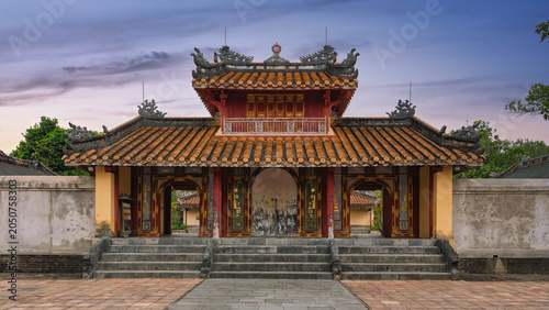 Obraz na płótnie Hien Duc Gate, main entrance to the ritual area of the Tomb of Minh Mang, Hue, Vietnam