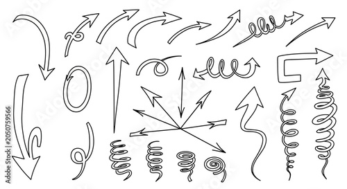 Schilderij op canvas Collection of various arrows and pointers in different styles and directions on