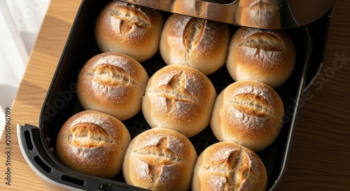 Golden Baked Bread Rolls Fresh From The Oven