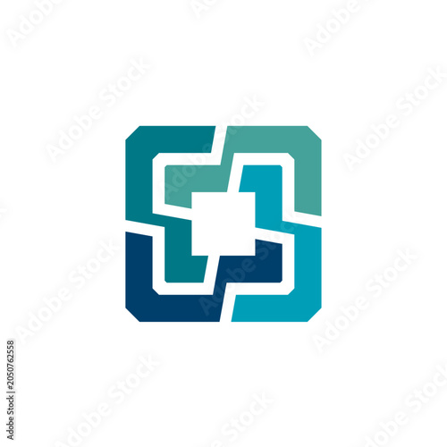 square abstract geometric logo vector icon illustration