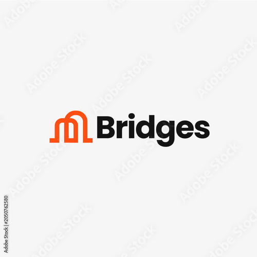 B letter bridge logo vector icon illustration